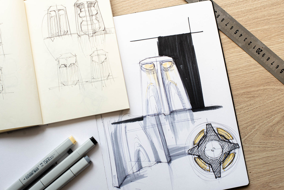 Design de la lampe à poser Temple